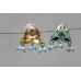 Gold Plated Sterling Silver Enamel Meena Pendant Earring Turquoise Bead Stone